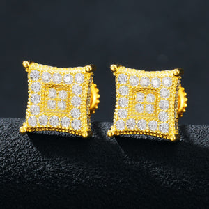 S925 Moissanite Square Dip Earrings - Different Drips