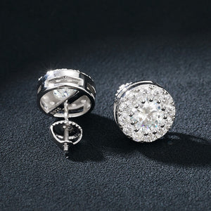 S925 Moissanite Round Stud Earrings - Different Drips