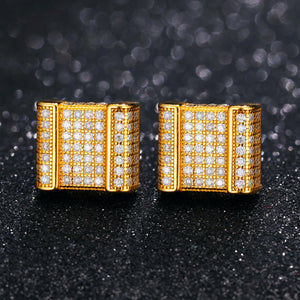 925 Sterling Silver Moissanite Square Stud Earrings - Different Drips