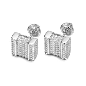 925 Sterling Silver Moissanite Square Stud Earrings - Different Drips