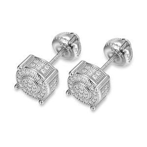 925 Sterling Silver Moissanite 4-Point Round Stud Earrings - Different Drips