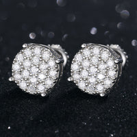 Thumbnail for 925 Sterling Silver Moissanite 3 Row Round Stud Earrings - Different Drips