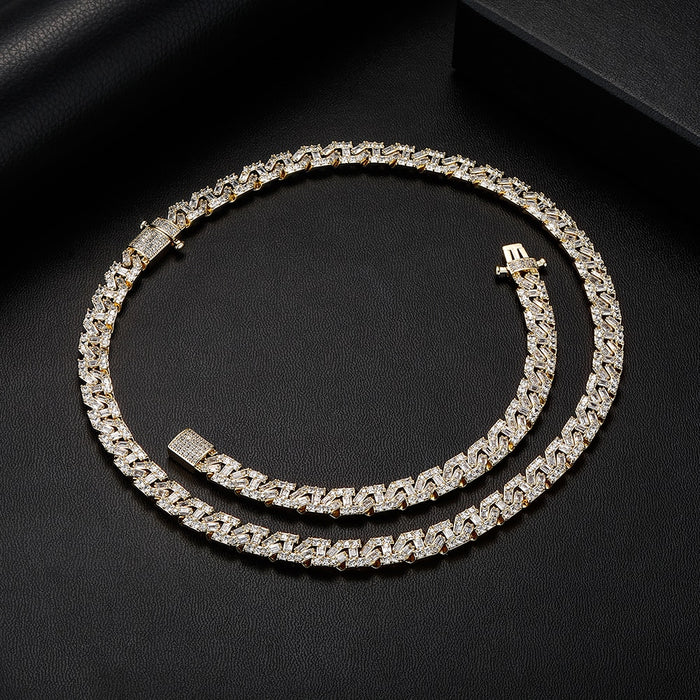 9mm Square Cut Baguette Mariner Link Chain - Different Drips