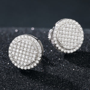 925 Sterling Silver Moissanite Round Stud Earrings - Different Drips