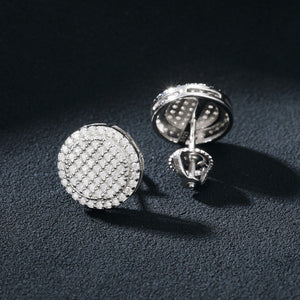 925 Sterling Silver Moissanite Round Stud Earrings - Different Drips