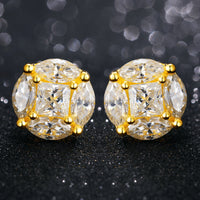 Thumbnail for 925 Sterling Silver Moissanite Round Baguette Earrings - Different Drips