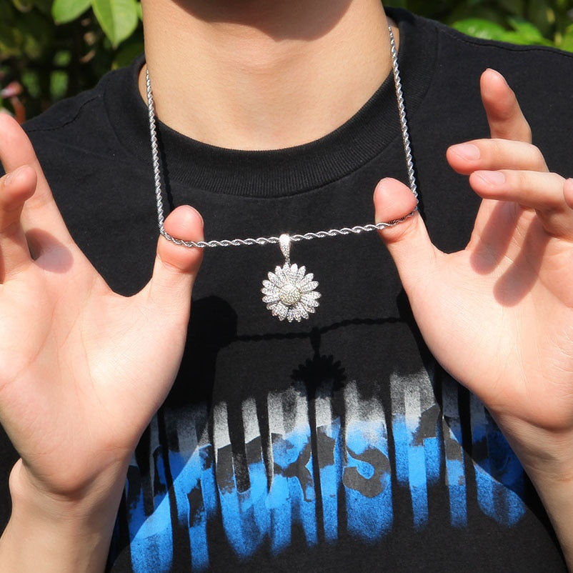 Spannable Sunflower Flower Pendant - Different Drips
