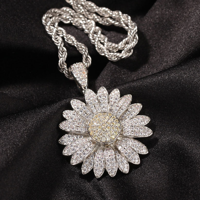 Spannable Sunflower Flower Pendant - Different Drips