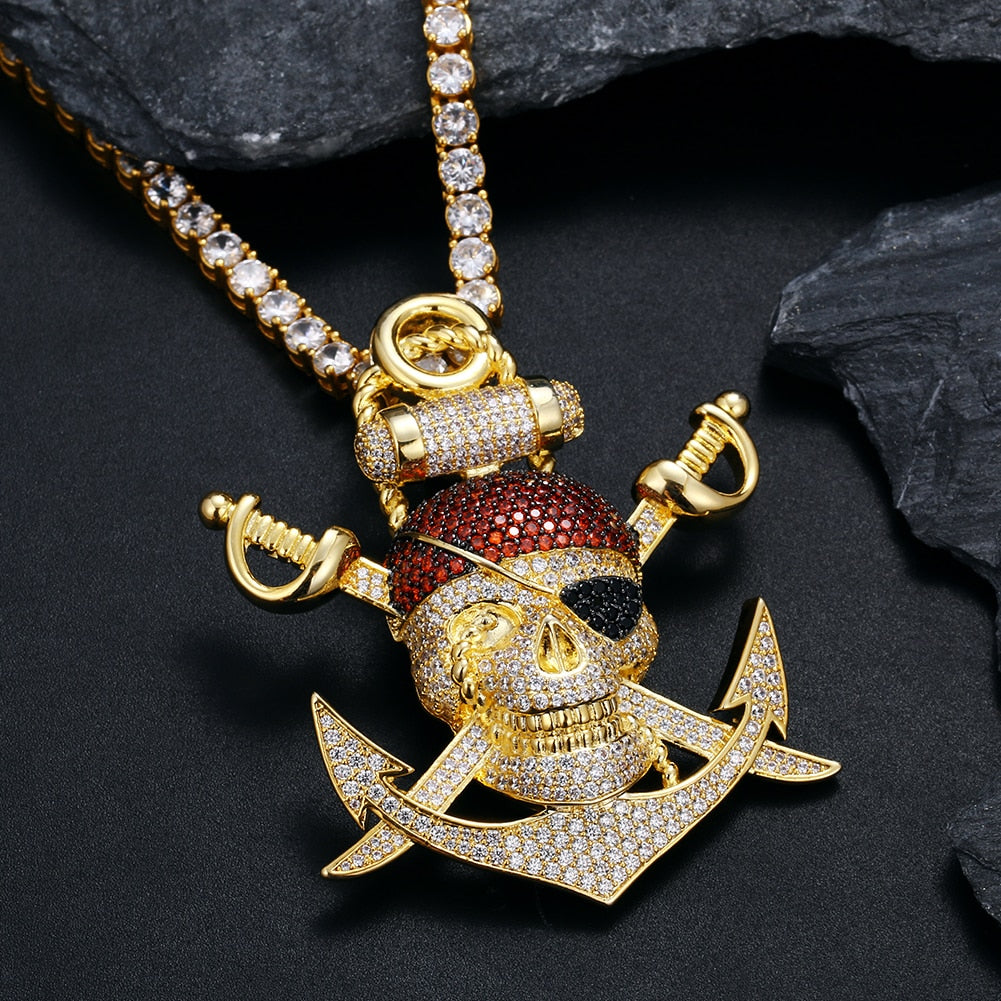 Iced Out Pirate Pendant - Different Drips