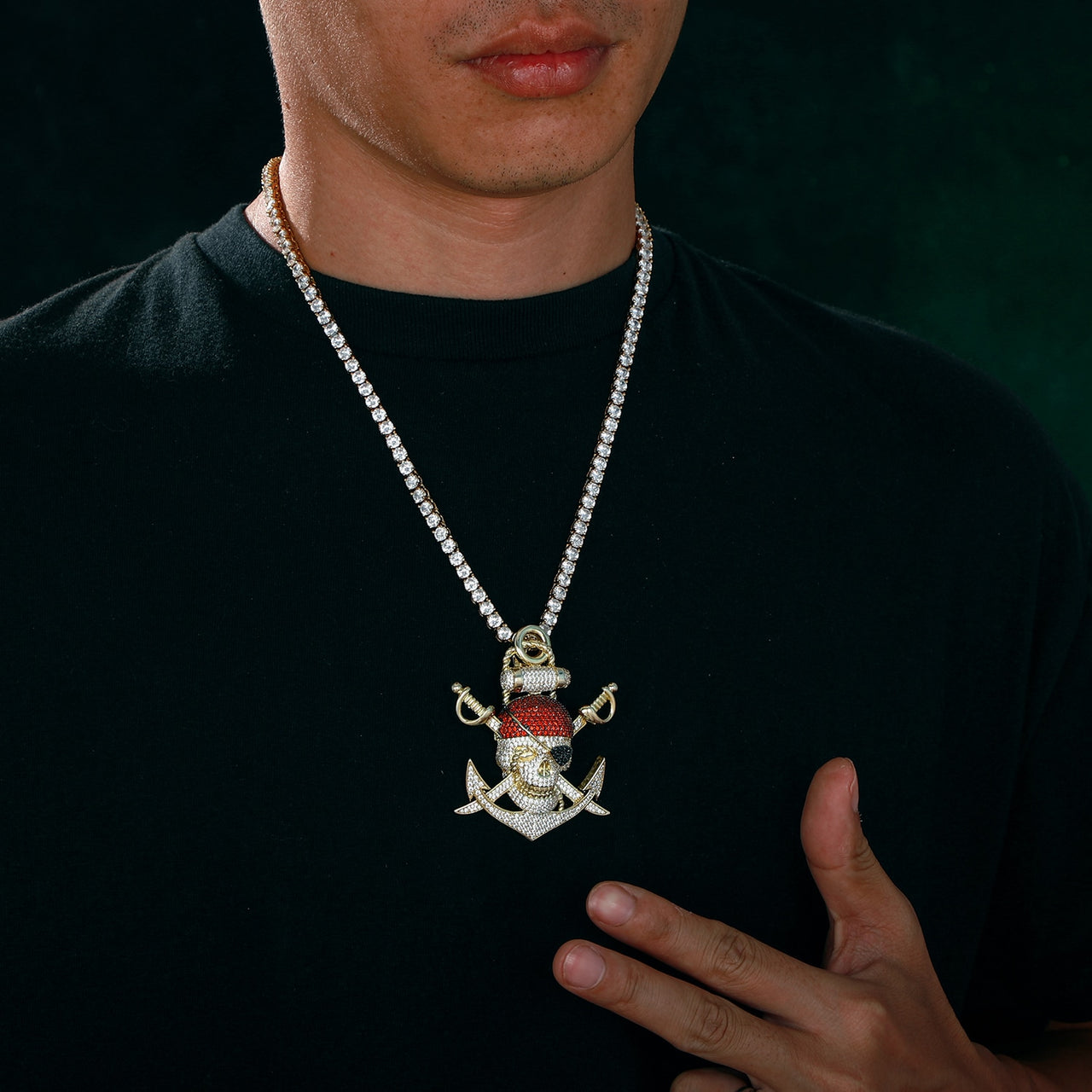 Iced Out Pirate Pendant - Different Drips