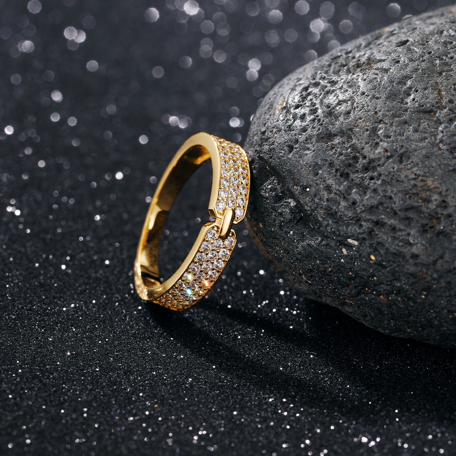 Iced Out Double Sided Ring - Different Drips