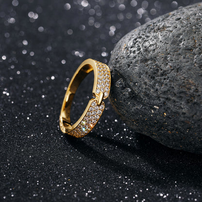 Iced Out Double Sided Ring - Different Drips
