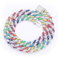 Thumbnail for 12mm Multicolor Prong Cuban Chain - Different Drips