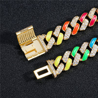 Thumbnail for 12mm Multicolor Prong Cuban Chain - Different Drips