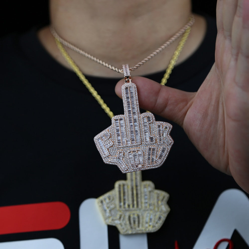 Middle Finger Fuck You Pendant - Different Drips