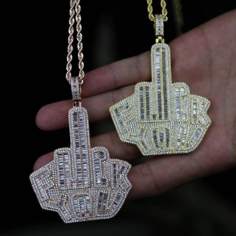 Middle Finger Fuck You Pendant - Different Drips