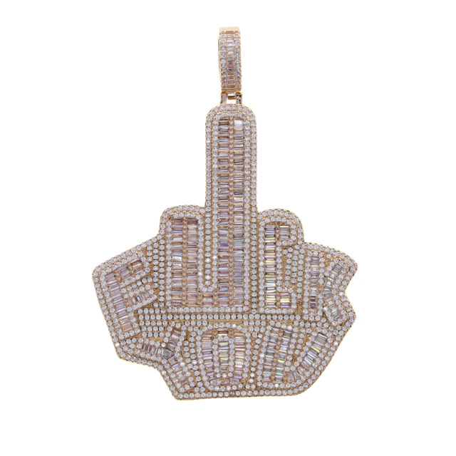 Middle Finger Fuck You Pendant - Different Drips