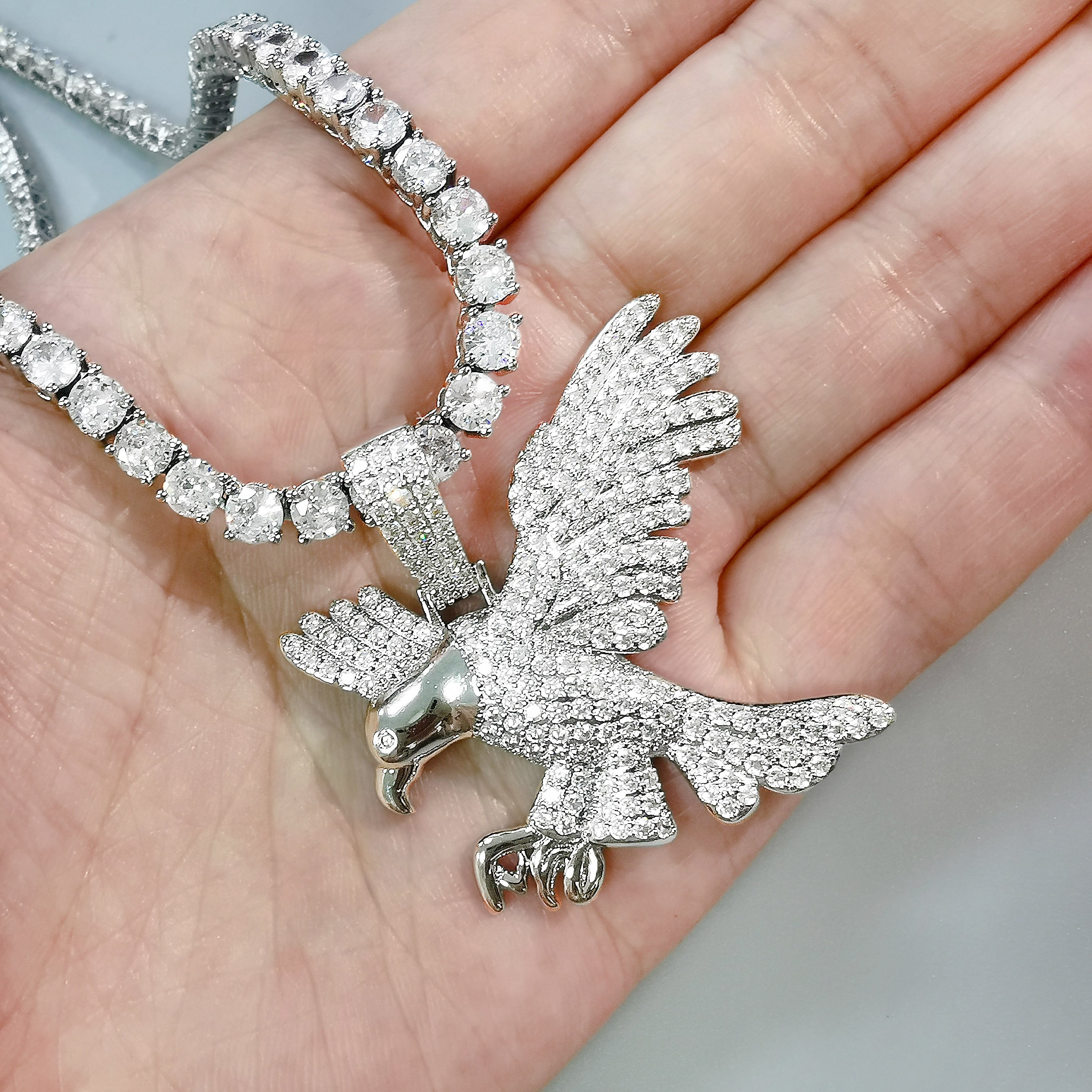 Iced Eagle Pendant - Different Drips