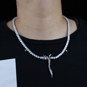 Iced 5mm Tennis Chain Dragon Necklace - Different Drips