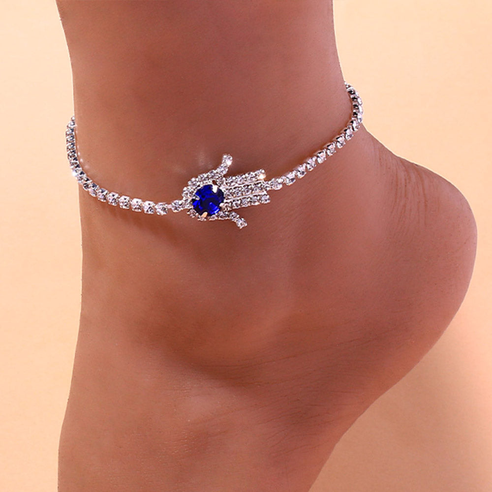 Hamsa Hand Tennis Anklet - Different Drips
