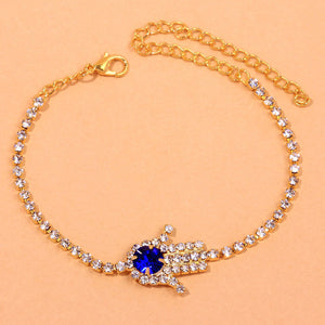 Hamsa Hand Tennis Anklet - Different Drips