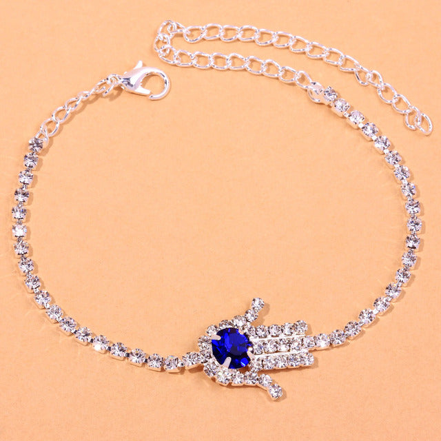 Hamsa Hand Tennis Anklet - Different Drips