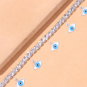 Blue Evil Eye Tennis Anklet - Different Drips