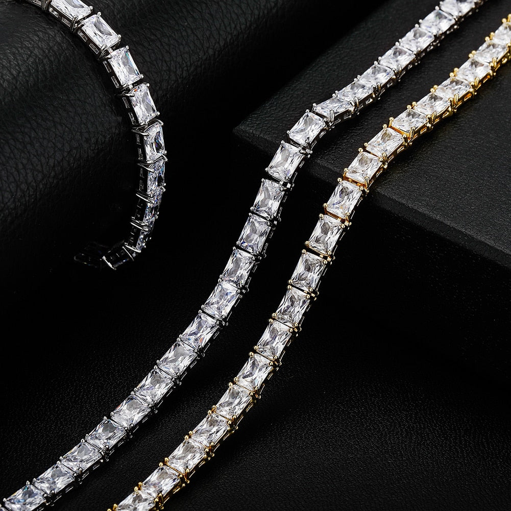 6mm Baguette Tennis Chain - Different Drips