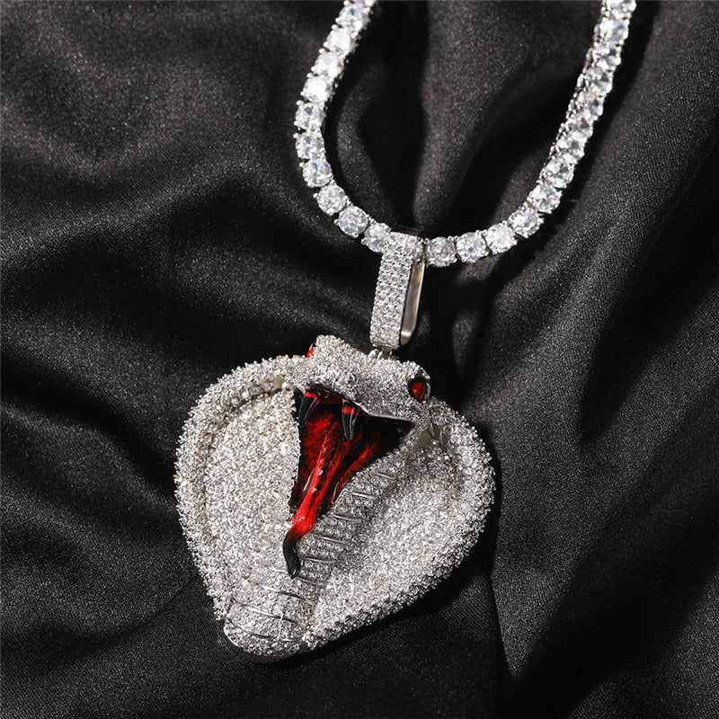 Iced Out Cobra Head Pendant - Different Drips