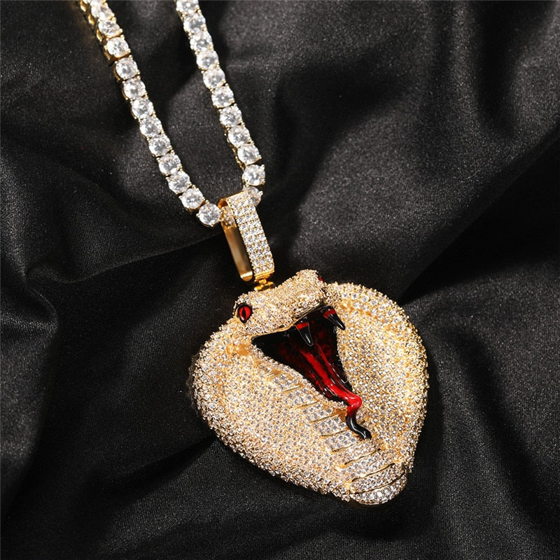 Iced Out Cobra Head Pendant - Different Drips