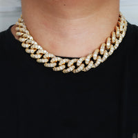 Thumbnail for 21mm Iced Baguette Miami Cuban Link Chain - Different Drips