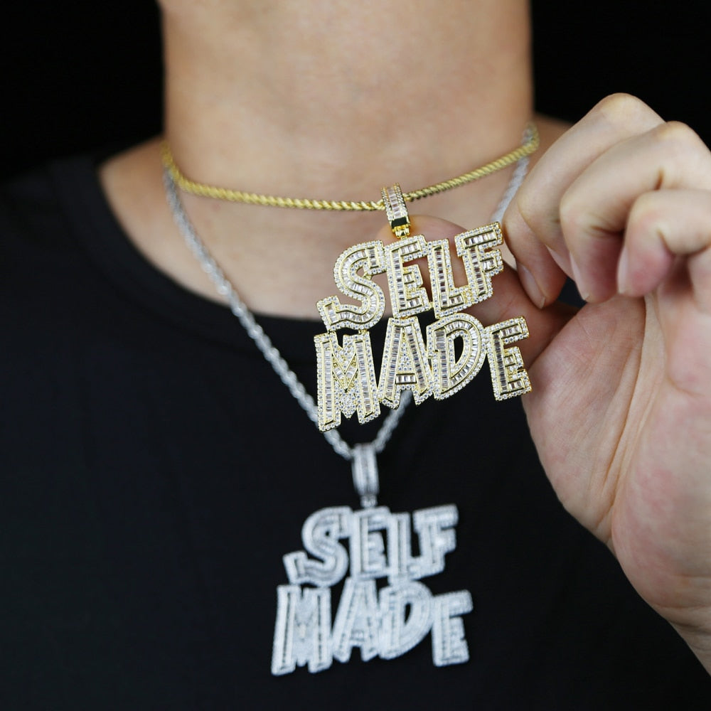 Iced Out Letters SELF MADE discount Necklace