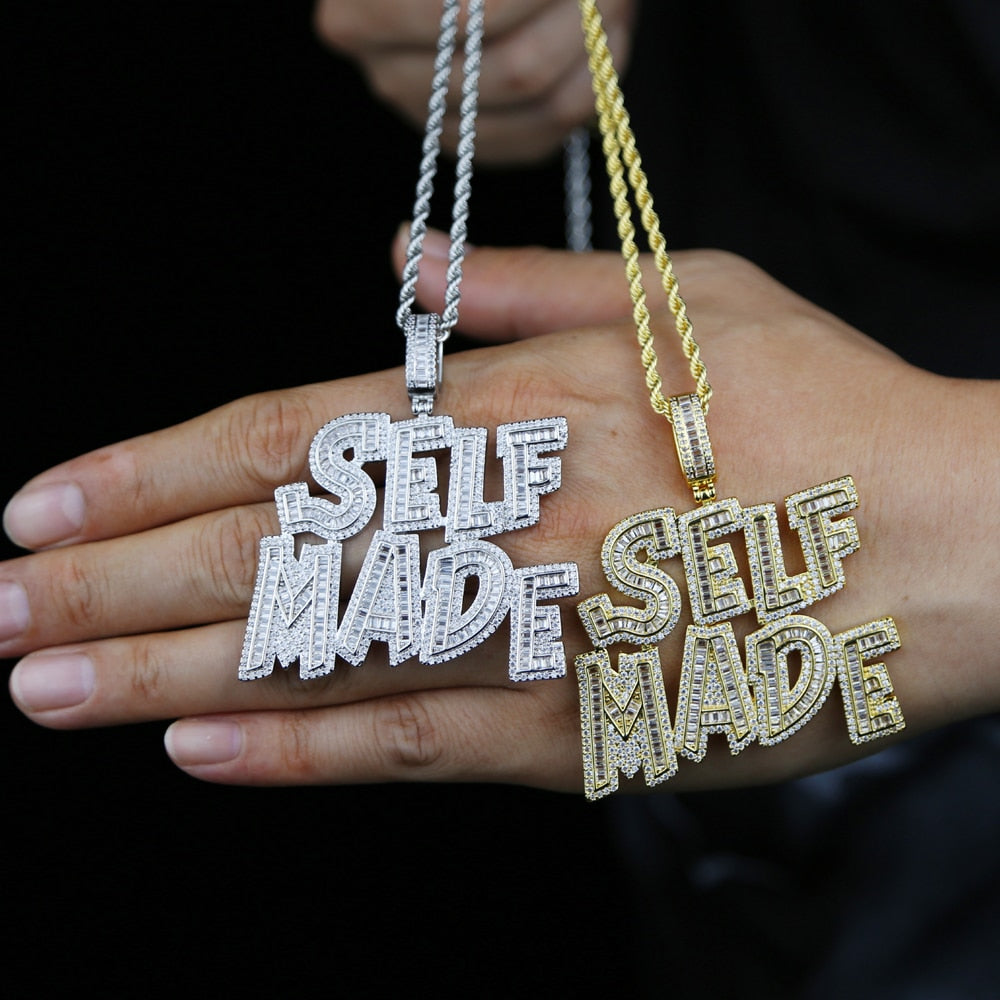 Iced Out Letters popular SELF MADE Necklace