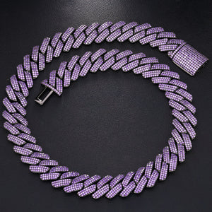 20mm Iced Out Purple Prong Cuban Chain - Different Drips