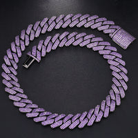 Thumbnail for 20mm Iced Prong Cuban Chain Purple - Different Drips