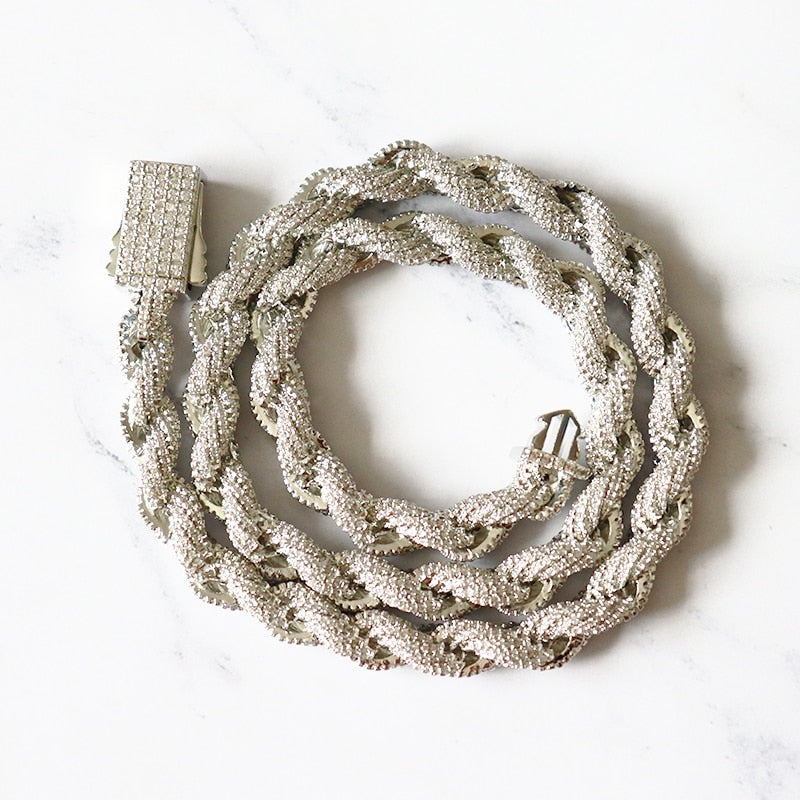 8mm Iced Out Thick Rope Chain - Different Drips