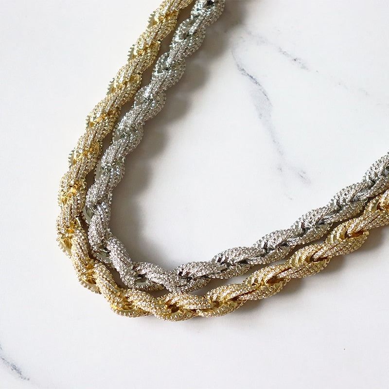 8mm Iced Out Thick Rope Chain - Different Drips