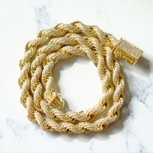 1.00 Carat Round Cut Diamond Rope Chain Tennis Bracelet 10K Yellow Gold |  Avital & Co.