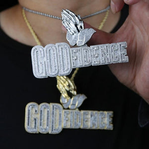 GOD FIDENCE Praying Hands pendant - Different Drips