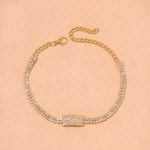 Iced Rectangle Cut Anklet - Different Drips