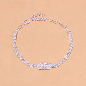 Iced Rectangle Cut Anklet - Different Drips