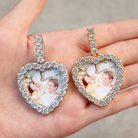 Thumbnail for Custom Small Heart Photo Pendant - Different Drips