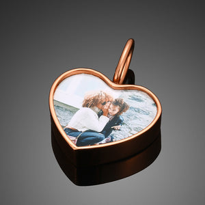 Thick Custom Heart Photo Pendant - Different Drips