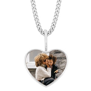 Thick Custom Heart Photo Pendant - Different Drips