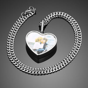 Thick Custom Heart Photo Pendant - Different Drips