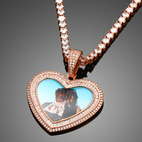 Thumbnail for Custom Double Layer Baguette Photo Pendant - Different Drips