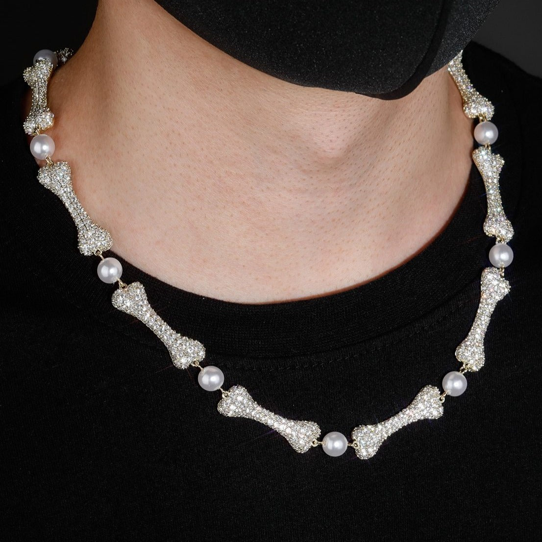 11mm Bone & Pearl Link Chain - Different Drips