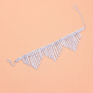 Rhinestone Tassel Anklet - Different Drips