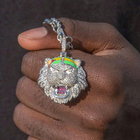 Thumbnail for Iced Out Lion Headband Pendant - Different Drips