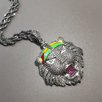 Thumbnail for Iced Out Lion Headband Pendant - Different Drips